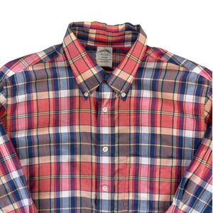 Brooks Brothers Regent Fit Plaid Button Down Shirt Mens L Multicolor Cotton